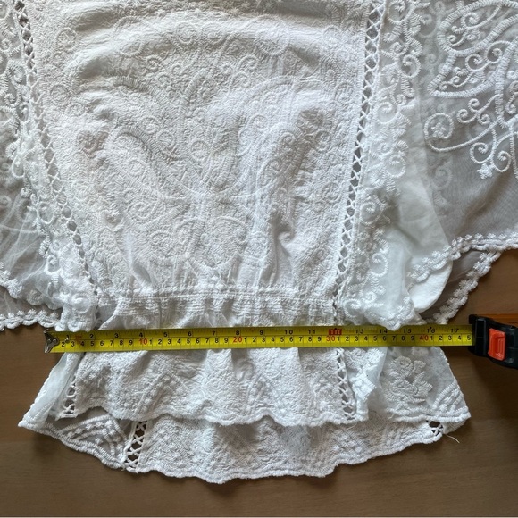 Maurices White Embroidered Mesh Top - Picture 7 of 9